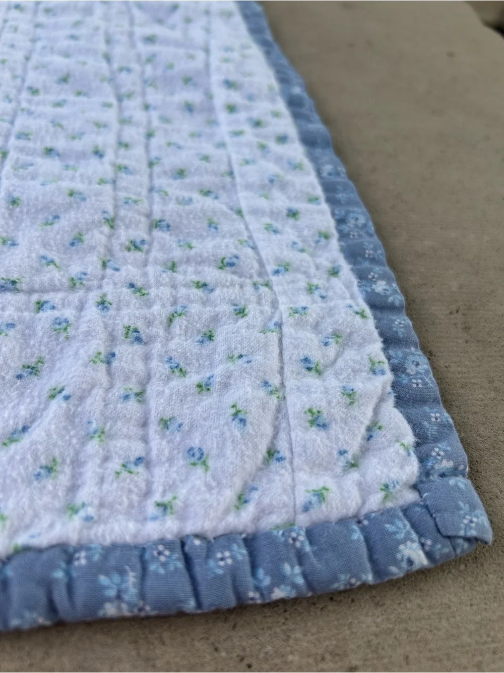 Vintage Cotton Teddy Bear Crib Comforter Baby Blanket Quilt Unisex